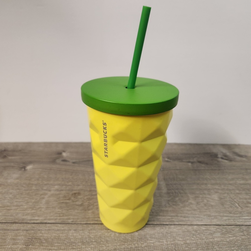 2016 Starbucks Pineapple Hawaii Collection Metal‎ Coffee Tumbler Cold Cup 16 oz